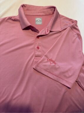 Callaway Men's Red Striped Golf Polo. XL